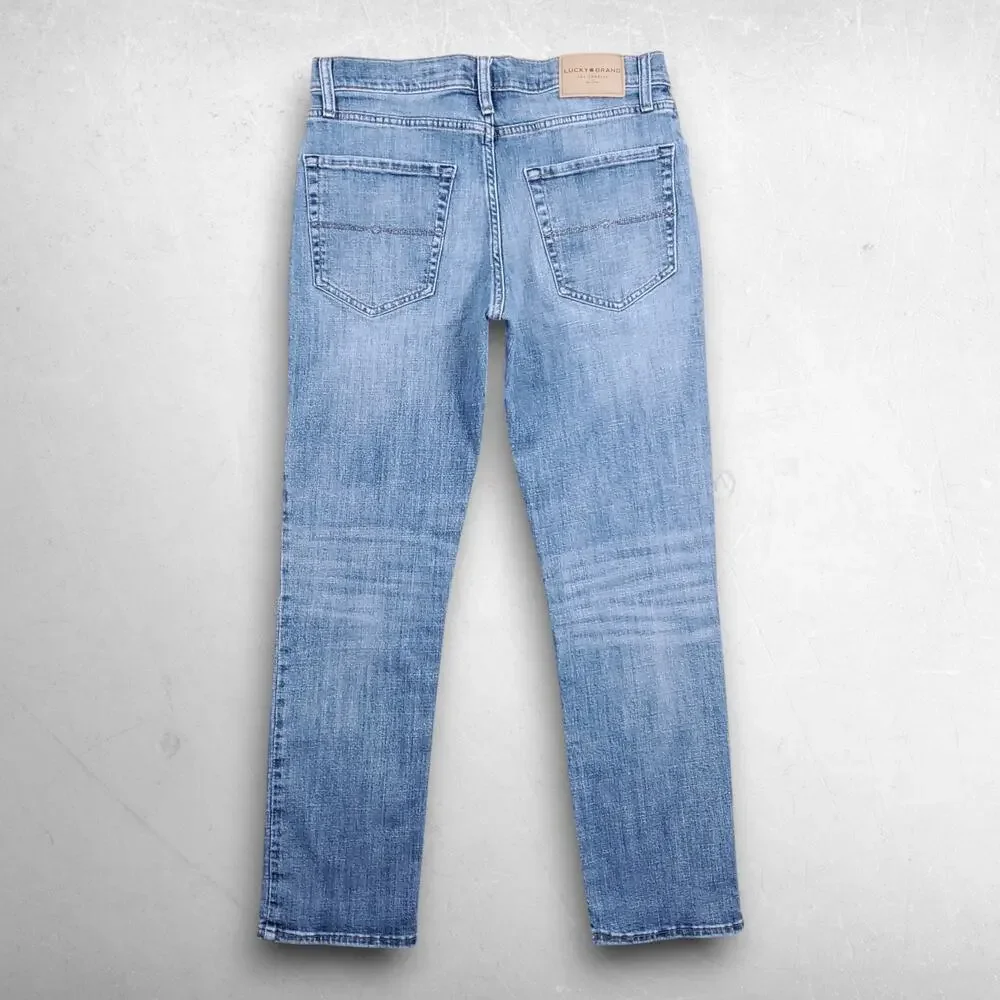 Lucky 223 Straight Jeans Men 32/30 Blue Stretch Medium Wash Y2K Normcore